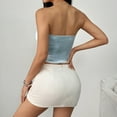thumbnail image 4 of Women's Floral Mesh Bustier Top Shapewear with Lace Trim Going Out Party Club Top Blue M, 4 of 4