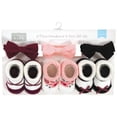 thumbnail image 2 of Hudson Baby Infant Girls Headband and Socks Giftset, Burgundy Black, One Size, 2 of 5