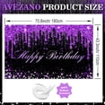 thumbnail image 3 of 5x7ft Purple Happy Birthday Banner for Women Girls Purple and Black Happy Birthday Party Decorations Glitter Diamonds Sweet 16 18th 21th B-day Party Supplies, 3 of 8