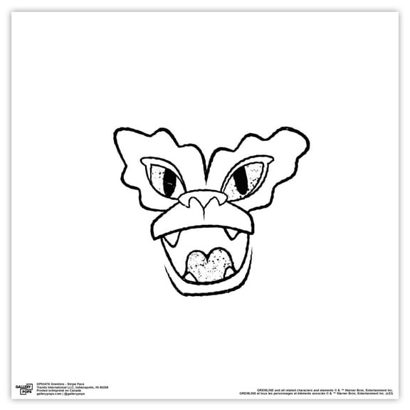 Gallery Pops Gremlins - Stripe Face Wall Art, Unframed Version, 12" x 12"