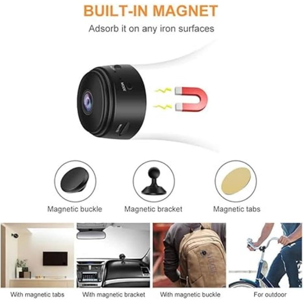 Ultra Compact 1080P WiFi Security Camera 2.4GHz Wireless Nanny Cam for Home, Pet & Baby Monitoring with Night Vision, Motion Detection, 128GB SD Support & Remote Viewing (5)