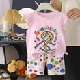 thumbnail image 2 of CAUYDY Baby Girls Summer 2P Outfits Toddler Kids Girl Butterfly Bow Sleeveless Tunic Tops and Floral Print Shorts Set Infant Cute Clothes Newborn Girls Pjs (Sizes 6-9 Months,D1-Multicolour), 2 of 4