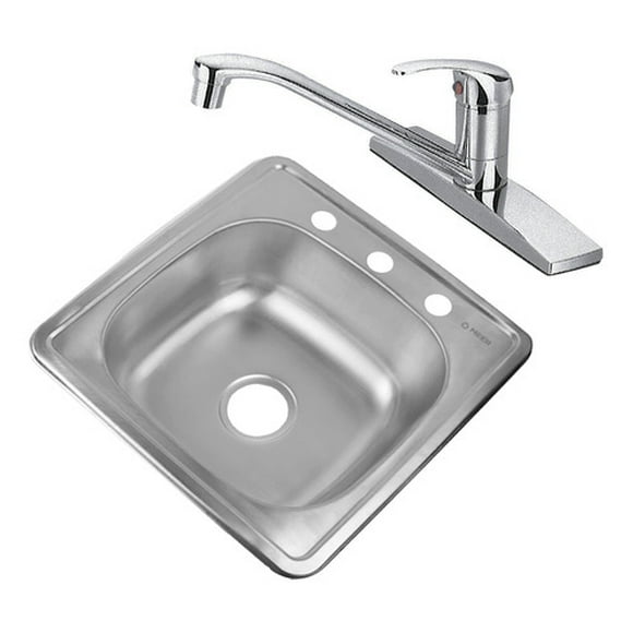 Tarja con Mezcladora Monomando de Acero Inoxidable MEER Faucets by CNX TS4848+MZF815
