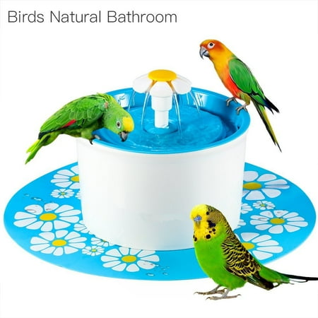 Flower Fountain Cat Water Fountain BPA Free 56 Oz Pet Water Dispenser Automatic Electric Water Bowl With Filter and Silicone Mat for Dogs Cats Birds, Blue