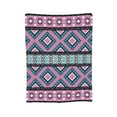 thumbnail image 7 of DouZhe Ultra-Soft Micro Fleece Lightweight Flannel Bed Blanket, Vintage Tribal Style Pink Print Cozy Warm Throw Blankets, 50"x40", 7 of 7