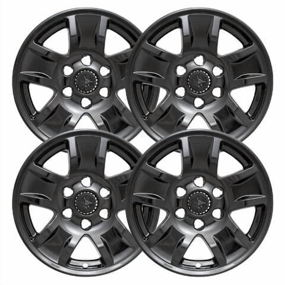 Set of 4 17 inch Gloss Black Wheel Skins Covers Compatible with 15-18 Chevrolet Silverado 1500 LS Impostors for 5657 Wheel Series