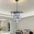 thumbnail image 6 of Jopath 20" Modern 3 Tier Crystal Chandelier with Black Finish, Elegant 7-Light Pendant Light for Dining Room, Living Room, or Bedroom (Bulb Not Included), 6 of 8