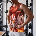 thumbnail image 5 of KLL Red Leaf Flame Fox Print Men's Muscle Gym Workout Stringer Tank Tops Bodybuilding Fitness T-Shirts Tank Tops Men-Medium, 5 of 7