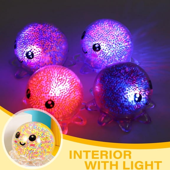 Squishy Octopus Balls - Jumbo Mochi Squishy Toys - Glow-in-The-Dark - Stress Balls for s and AdultsRandomly - 1pc