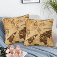 thumbnail image 6 of Throw Pillow Covers Abstract World Map Pillow Covers 18x18 Inch Set of 2 Throw Pillows Decorative Pillow Cases Cushion Covers for Bedroom Livingroom Sofa Farm House, 6 of 6
