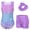 Purple Sequin, variant on Aideaone Gymnastics Leotards for Girls Shiny outfits with Shorts Hair Scrunchie 5-10Y