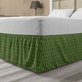 thumbnail image 1 of Green Bed Skirt, Vivid Forest Natural Colored Geometric Wave Like Round Edged Shaped Image, Elastic Bedskirt Dust Ruffle Wrap Around for Bedding Decor, 4 Sizes, Olive Green and White, by Ambesonne, 1 of 2