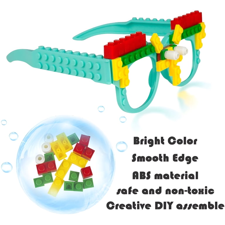 Sweetude 40-Pack Building Block Brick Goodie Bags - Colorful Party Favor Bags With Handles For Kids Birthday