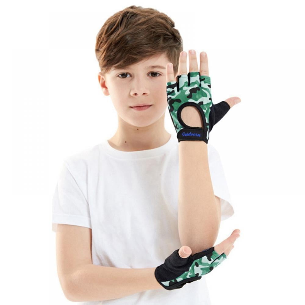 Kids Half Finger Cycling Gloves NonSlip and Breathable Fingerless