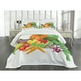 thumbnail image 3 of Ambesonne Harvest Quilted Bedspread Set 3 Pcs, Cartoon Harvest Yield, Queen Size, Multicolor, 3 of 5