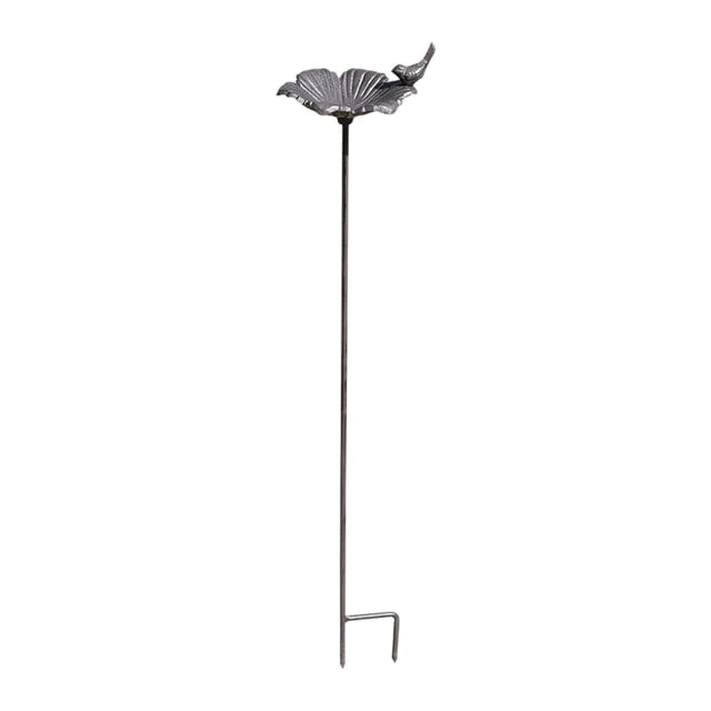 Baño para pájaros, baño para pájaros retro, cuenco de agua creativo, estación de alimentación, decoración de jardín con estaca para parque, patio, ter cuenco de flores