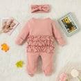 thumbnail image 3 of Aayomet Jumpsuit For Baby Boy Baby Girl Boy Oversized Crewneck Pullover Sweatshirt Romper Bubble Onesie Valentines Day Outfit,Pink 0-3 Months, 3 of 5