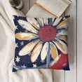 thumbnail image 3 of YINGXI Let Ring White Flower Throw Pillow Covers, USA Flag Cushion Case for Sofa Couch 18x18in, 3 of 5