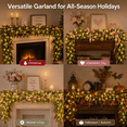 thumbnail image 5 of Christmas Norfolk Garland with LED Light Fork Norfolk Natural Garland Artificial Garland for Christmas Table Fireplace Wall Home Decoration, White, Practical Decorative Piece for Home Office Dining, 5 of 16