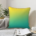 thumbnail image 6 of Fotbe Teal To Yellow Gradient Pattern Velvet Decorative Throw Pillow Covers with Elegant Piping, Soft Plush Cushion Cover for Sofa, Bed, Car, Office-16"x16", 6 of 8