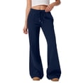 thumbnail image 2 of Womens Flare Leg Sweatpants Drawstring Elastic Waist Jogger Pants 2026 Fall Travel Sweat Pants with Pockets, XL, 2 of 7