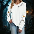 thumbnail image 2 of Godom Halloween Sweatshirts for Women Pumpkin Graphic Long Sleeve Tops Fall Winter Clothes Crewneck Cozy Outfits Pullover Fashion, 2 of 5