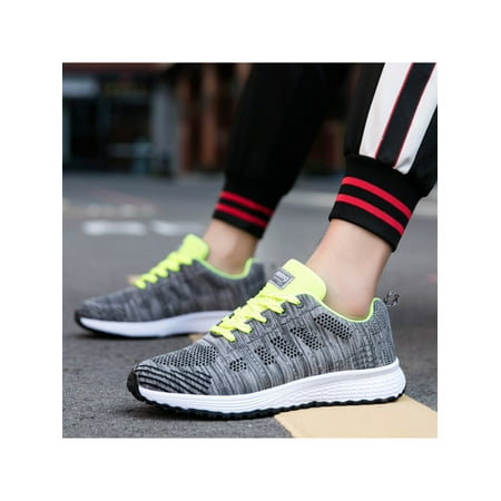 

Gomelly Women Fashion Sneakers Lightweight Lace Up Sport Jogging Round Toe Trainers Shoes Gray Green 8