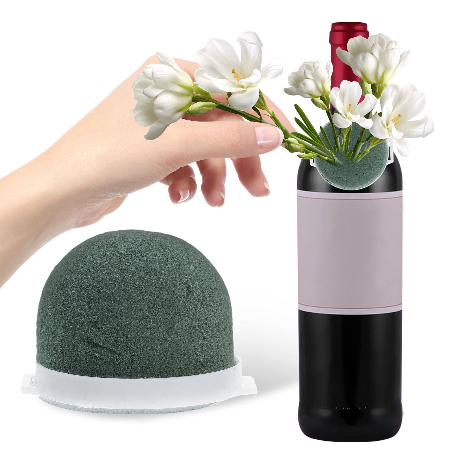 WORGEOUS 12pcs Mini Floral Foam Flower Arranging Foam Blocks Round Floral Foam Mud Wedding Decorations Floral Arrangement Centerpieces For Bottle Decor