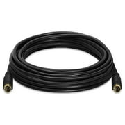 Cmple - S Video Cable 25 ft SVHS 4-PIN Video Cable Mini Din S-Video Cord for Home Theater, Camcorder, DSS Receiver, DVD Player- Black