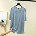 thumbnail image 2 of Mujeres de Verano Tops Suelto Ajuste Casual Color Sólido sin Mangas Cuello en V, Blusa de Moda para el Día Y la Fiesta, 2 of 4