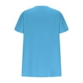 thumbnail image 5 of GaThRRgYP Essential Comfort V Neck Short Sleeve Tops for Women,Women's Casual Solid Color Short Sleeve Loose Plus Size Tee Tops V Neck Blouse Blue XXXXXL, 5 of 6