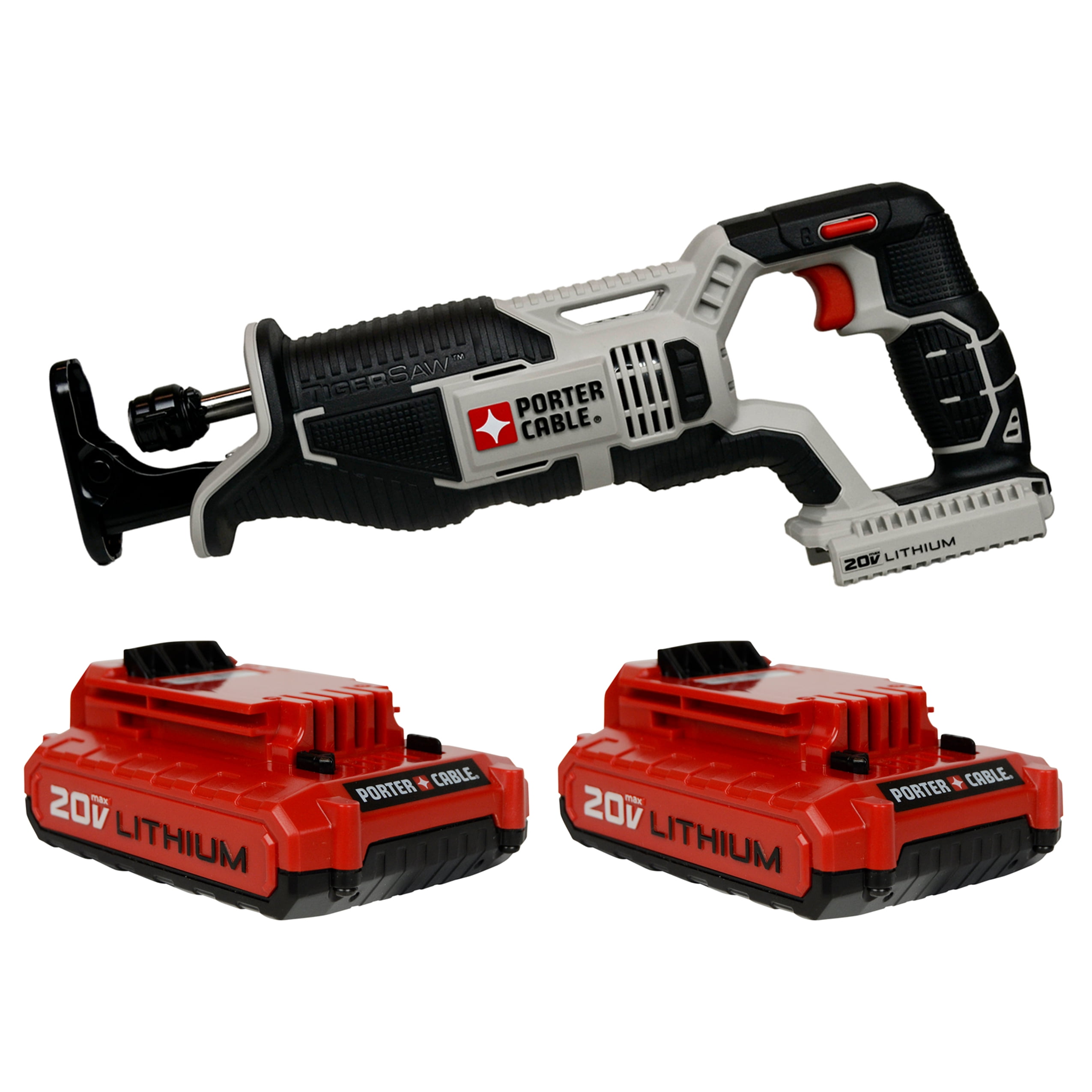 Porter Cable (1) PCC670 20V MAX Reciprocating Saw and (2) PCC682 20V 2.0Ah Battery Pack Kit