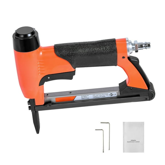 KFFKFF Pneumatic Staple Gun, 22-Gauge Long-Nose Upholstery Stapler for 71 Series Fine Wire Staples with 3/8-inch Crown and 1/4"-5/8" Length, Holds Up to 180 Staples for Upholstery, Woodworking