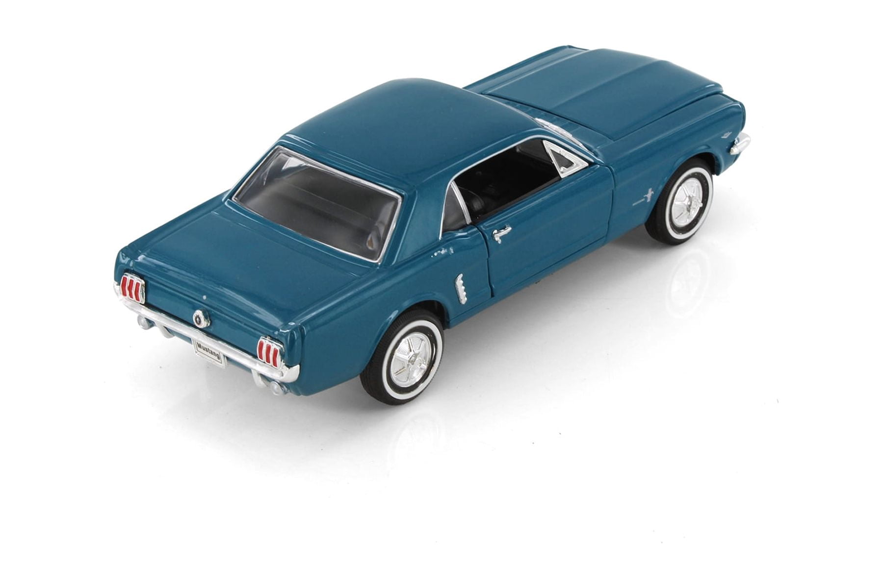 1964 Ford Mustang Coupe (1964.5), Metallic Turquoise Blue - Welly 22451/4D - 1/24 Scale Diecast Model Toy Car (Brand New but NO BOX)