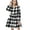 White, variant on FANCYINN Womens Long Sleeve Buffalo Plaid Shift Tunic Dress Ruffle Hem Vneck Casual Swing Babydoll Mini Dress with Pockets White & Black M