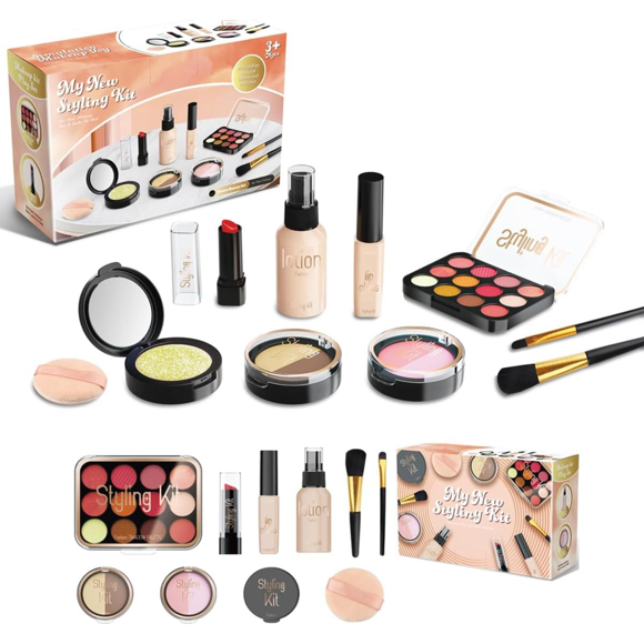 YISITIAN Pretend Makeup Playset for Girls, Fake Makeup Toys Set as Christmas and Birthday Gifts for Kids Aged 3 and Above (No Real Cosmetics Included) AZ1014-2618