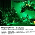 thumbnail image 3 of 2 Pack Solar Christmas Lights,320 LED 104.6ft Solar String Lights Outdoor Waterproof,8 Modes Solar Fairy Lights for Christmas Tree Halloween Gardens Party Xmas Outdoor(Green), 3 of 7
