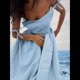 thumbnail image 1 of Vestido de Verano 2025 para Mujer, con Escote en V y Tirantes Finos, Sin Espalda, Sin Mangas, Informal, para Fiesta y Playa Azul S, 1 of 7