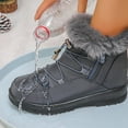 thumbnail image 4 of Fuwddey Ankle Boots for Women Short Winter Snow Boot with Warm Fleece Lined Solid Color Round Toe Side Zipper Mid-Calf Thick Bottom Flat Boots, 4 of 9