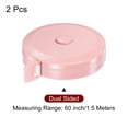 thumbnail image 3 of 2uds Métrica Cinta 1,5M/60 Pulgadas Redondo Retráctil Sastres Métrica Cinta Bolsillo Tamaño para Cuerpo, Tela, Costura y Manualidades Medidas, Rosa, 3 of 5