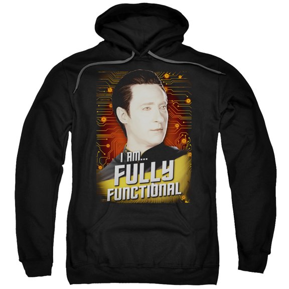 Trevco CBS1881-AFTH-3 Star Trek & Fully Functional Adult Pull-Over Hoodie, Black - Large