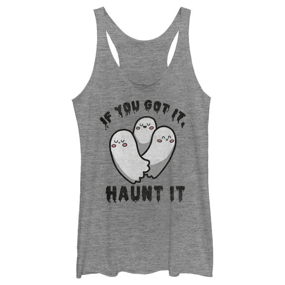 Women's Lost Gods Halloween If You Got it Haunt It Racerback Tank Top Gray Heather X Small
