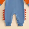 thumbnail image 5 of UngA Newborn Baby Boy Fall Clothes Long Sleeve Rompers Hoodies Dinosaur Cartoon Infant Toddler Onesie Jumpsuit Winter Outfits (Blue,6-12 Months), 5 of 6