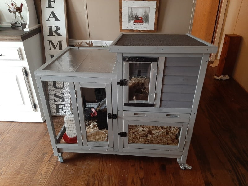 BUTINGLALE Rabbit Hutch Indoor Rabbit Cage, Large Bunny Hutch Outdoor with Wheels-Removable Wire Netting Include