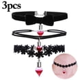 thumbnail image 2 of 3 Pcs Ras-de-Cou d'Halloween à la Mode en Dentelle avec Nœud Breloque Collier Ras-de-Cou Tatouage Ras-de-Cou pour Femmes, 2 of 10