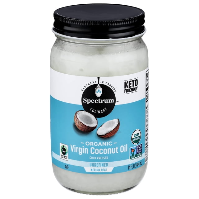 Aceite de coco virgen orgánico Spectrum, 14 onzas líquidas