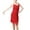 Red, variant on Women Sequin Tassel Dress Dancewear Dress for Samba Cha Cha M