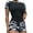 Black, variant on Tankini Swimsuits For Women Tummy Control Two Piece Rash Guard Short Sleeve Swim Shirt With Boyshort Bottom Full Coverage Modest Bathing Suit For Women Swimwear Black L