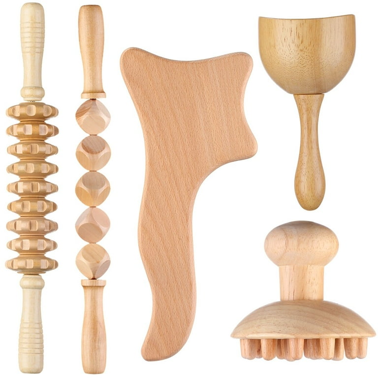 Wood Therapy Tools Set, Massage Tools - MBLACK - Deluxe body care