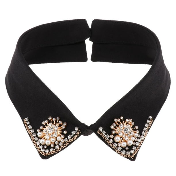 Women Chic Detachable Flower Rhinestones False Shirt Collar  display picture 1